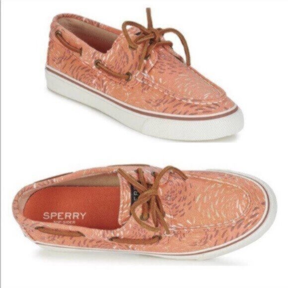 Sperry | Bahama Fish Circle Peach Boat Shoe Size 7.5 - Picture 2 of 8